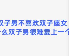 双子男不喜欢双子座女 为什么双子男很难爱上一个人